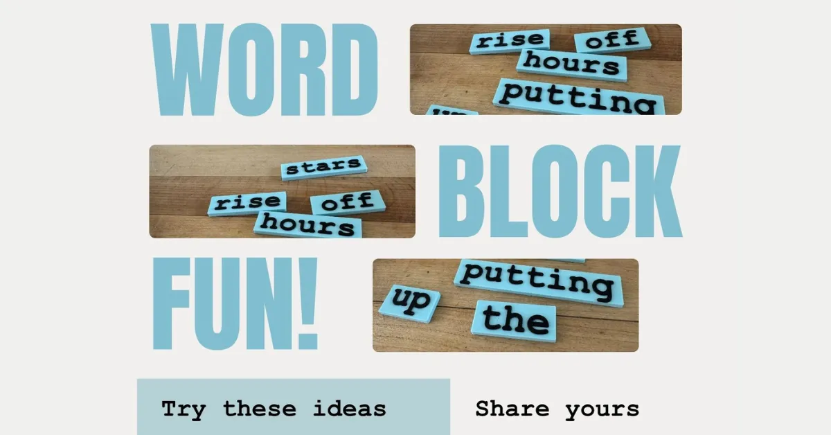 Fun ways to use printed poemRENOVATION word blocks